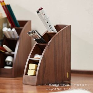 Solid Wood <b>Pen</b> Holder Desktop Office Stationery Storage <b>Box</b> Student Supplies Organizer Square Shape Custom Made - Product Image 5