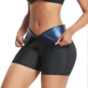 Pantalones de Sauna para mujer, pantalones cortos adelgazantes de cintura alta, mallas de entrenamiento térmico