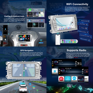 Podofo pour <span class=keywords><strong>Ford</strong></span> Focus Mondeo <span class=keywords><strong>C</strong></span>-<span class=keywords><strong>MAX</strong></span> S-<span class=keywords><strong>MAX</strong></span> Galaxy II Kuga 7'' Double Din <span class=keywords><strong>Autoradio</strong></span> Android CarPlay sans fil Android Auto <span class=keywords><strong>GPS</strong></span> WiFi - Product Image 2
