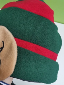 Tùy Chỉnh Dành Cho Người Lớn Trẻ Em Cực Lông Cừu Màu Đỏ Và Màu Xanh Lá Cây Sọc Giáng Sinh Elf Hat Với Đôi Tai - Product Image 5