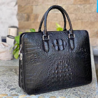 Nouvelle mallette en cuir de crocodile pour hommes 100% sac à main en cuir véritable avec verrouillage par mot de passe et fermeture à glissière pour le travail de bureau