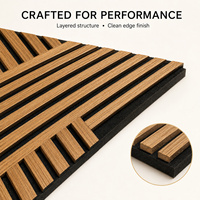Panneau acoustique en bois rainuré 3D moderne, design géométrique concave-convexe, NRC 0.85, pour chambre à coucher et salles de réunion d'entreprise