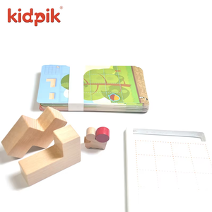 Montessori giáo dục đồ chơi thú vị ghép hình câu đố trẻ em phẳng xây dựng khối hạt trò chơi mini nhỏ Gỗ Ghép Hình câu đố - Product Image 2