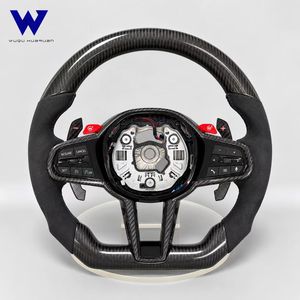 Volante de Fibra de Carbono Forjado y Gamuza para <span class=keywords><strong>BMW</strong></span> Serie 1 2 3 4 5 6 7 X3 X4 X5 X7 M2 M3 M4 M5 <span class=keywords><strong>M8</strong></span> M240i G20 G80 G82 G42 G29 F90 - Product Image 2