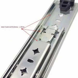 Correderas Industriales para Gabinetes/Cajones de Acero Laminado en Frío, Zincado y Electrochapado en Azul, de 53 mm, de Alta Resistencia, con Extensión Total y Rodamientos de Bolas - Product Image 2
