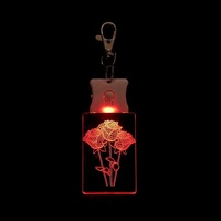 Porte-clés imprimé en acrylique 3D avec lumière LED