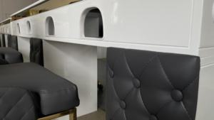 Table de bureau à ongles blanche marbre sur le dessus professionnelle pour salon de manucure manucure Table et chaise de luxe moderne pour ongles - Product Image 4