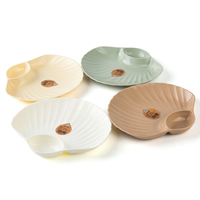Plateau écologique pour frites et chips de fruits, ensemble d'assiettes à collation et dessert pour fête de mariage, soucoupes à tremper séparées, plat en plastique