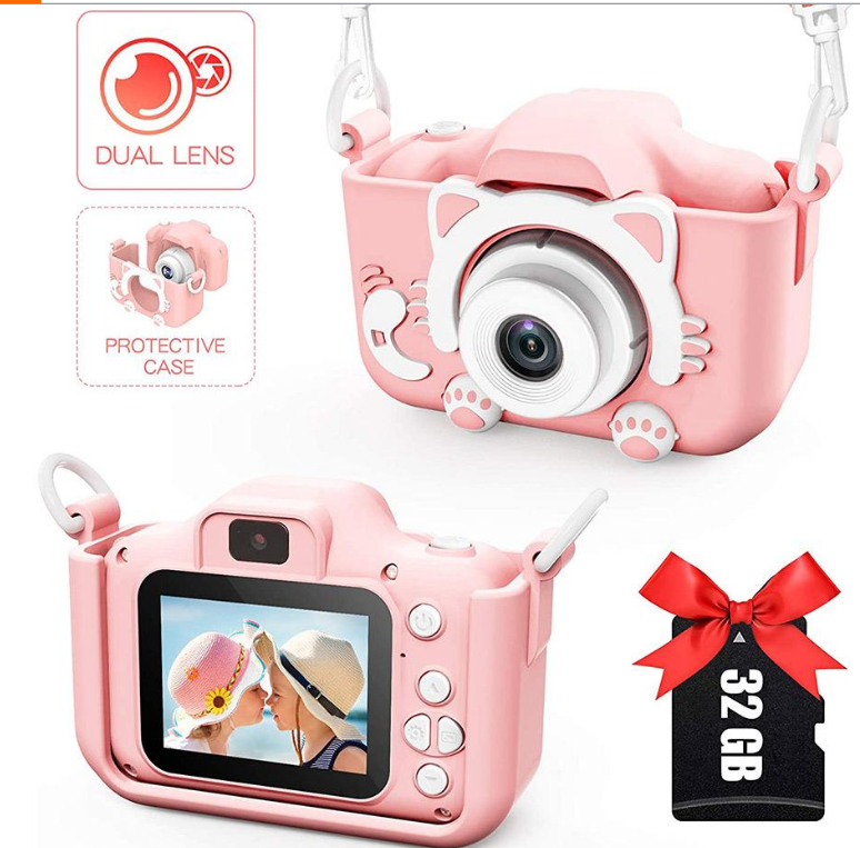 Милый 2021 мультфильм дети для камеры Мгновенной Печати детская Веселая цифровой камеры встроенные игры 2,0 дюймов 1200W X5S фон для детской фотосъемки с изображением камеры