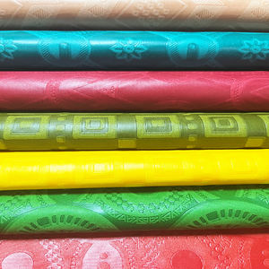 Tissus imprimés africains Adire en polyester, <span class=keywords><strong>Bazin</strong></span> Riche avec gaufrage, fabrication directe, logo personnalisé, prix bas, imprimés nigérians - Product Image 5
