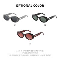 Lunettes de soleil polarisées en acétate, style punk européen et américain, monture ovale épaisse, design élégant, pour hommes et femmes