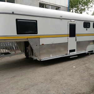 HERUI Factory Customized 3 Horse Float Gooseneck <b>Trailer</b> with Large Bed 4T Payload Double Axle Electric Brakes - Product Image 4