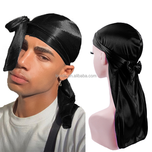 Venta al por mayor Impreso de doble cara Satén <span class=keywords><strong>Pelo</strong></span> Wraps Durags Long Braid Bonnets Mommy Me Gorro de dormir para hombres Mujeres para viajes deportivos - Product Image 1
