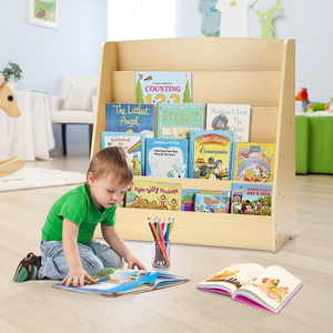 Venta al por mayor popular diseño Montessori estantería de lectura niños <span class=keywords><strong>biblioteca</strong></span> lectura de madera guardería aula conjunto de muebles de guardería - Product Image 2