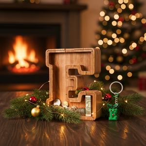 Salvadanaio in Legno Creativo a Forma di Lettera Inglese, Banca delle Risparmi per Bambini, Design Unico, Ornamento Portatile per Risparmiare Denaro - Product Image 2