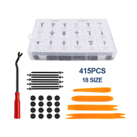 Kit de 415 attaches automobiles JRK, clips de fixation en plastique, rivets à pousser, accessoires pour pare-chocs et garnitures de porte, noir