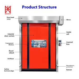 <span class=keywords><strong>Porte</strong></span> à enroulement électrique à grande vitesse pour entrepôt, logistique et atelier, en PVC avec fermeture éclair, technologie de pointe - Product Image 2