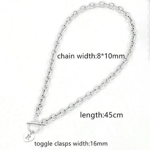Chaîne à maillons vintage Hip-Hop pour homme en acier inoxydable plaqué argent, collier tendance pour anniversaire, chaînes de mode - Product Image 5