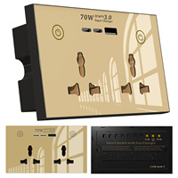 Prise intelligente Tuya WIFI 147 style britannique, prise à distance Zigbee avec commande vocale et prise USB multi-ports à charge rapide