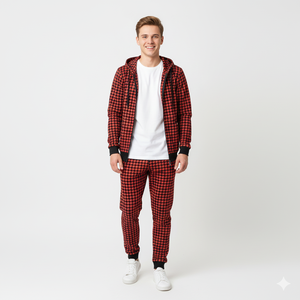 Conjunto de Sudadera con Capucha y Pantalones Deportivos para Hombre, con Logotipo Estampado, Deportivo y Casual, Cálido y Cómodo, 100% Algodón Tejido, 240g, de Secado Rápido - Product Image 6