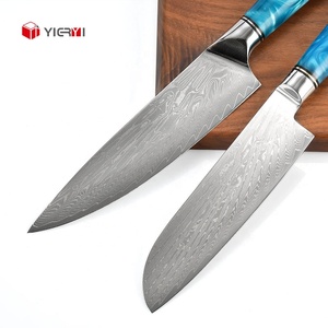 Juego de Cuchillos de Cocina de Acero Damasco con Núcleo de Acero al Carbono VG10 Profesional de Alta Calidad, Mango de Resina OEM, Juego de Cuchillos de Chef y Pelador - Product Image 3