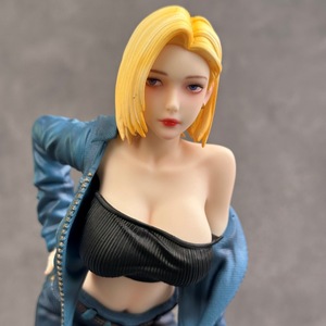 FD124 ตุ๊กตาอนิเมะสาวน้อย ฟิกเกอร์ตัวละครแอนดรอยด์ <span class=keywords><strong>18</strong></span> ขนาด 32 ซม. ชุดยีนส์ โมเดลพีวีซี ของตกแต่งตั้งโต๊ะ - Product Image 1