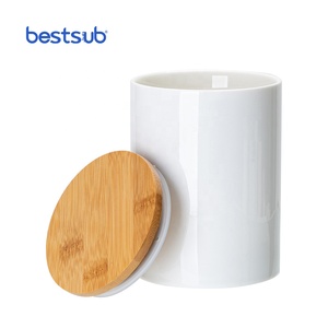 BestSub-contenedores de cerámica para alimentos personalizados, frascos de almacenamiento con tapa de bambú, 16oz, 25oz, 30oz, para <span class=keywords><strong>cocina</strong></span>, por sublimación - Product Image 6