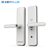 Sistem Kunci Pintu Pintar Keyplus, Produsen Kunci Pintu, Harga Terjangkau, Tahan Api, Wifi, Kode PIN, untuk Pintu Kayu