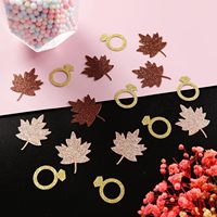 Décorations pour enterrement de vie de jeune fille d'automne, Confettis en forme de feuille d'érable et de bague de fiançailles, Décorations pour douche nuptiale 'Fall in Love', Fête de Thanksgiving et mariage