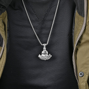 จี้รูปขวานไวกิ้งสไตล์นอร์ดิก สร้อยคอสแตนเลสสำหรับผู้ชาย เครื่องประดับแฟชั่น ของขวัญ ดีไซน์เรขาคณิต ลวดลายธีม - Product Image 3