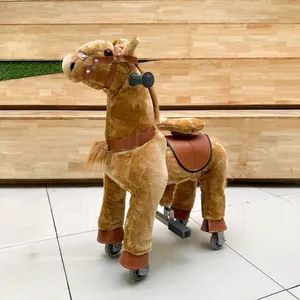 Sıcak satış yüksek kalite mekanik hareketli at binme oyuncak çocuklar ve yetişkinler için Unisex peluş malzeme binmek
