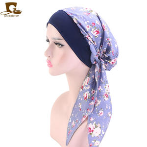 Bonne qualité Juding femmes Stretch bandeau foulard pastorale <span class=keywords><strong>coton</strong></span> <span class=keywords><strong>chimio</strong></span> Pirate chapeau TJM-329 - Product Image 2