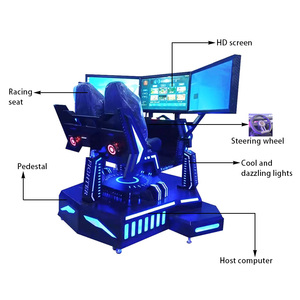 เครื่องเล่นเกมแข่งรถ 9D แบบสามจอ สามแกน โครงเหล็ก สำหรับใช้ในบ้าน ห้างสรรพสินค้า และสถานบันเทิง - Product Image 2