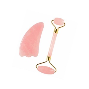 Herramienta de Masaje Gua Sha de Cuarzo Rosa y Rodillo de Jade para la Cara, Venta Caliente de Fábrica - Product Image 6