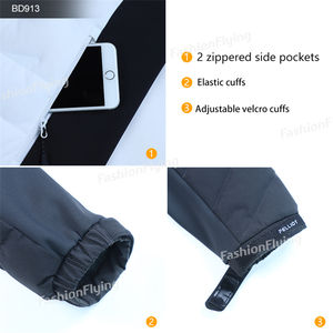 Verstelbare Manchetten Jas Winddicht Ademende Donsjassen Thermisch Warm Jasje Met Volledige Ritssluiting Voor Heren - Product Image 6