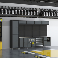 Gabinete de Herramientas de Acero Negro con Ruedas, Caja de Herramientas Rodante con Cerradura, Almacenamiento Multifuncional para Garaje y Taller