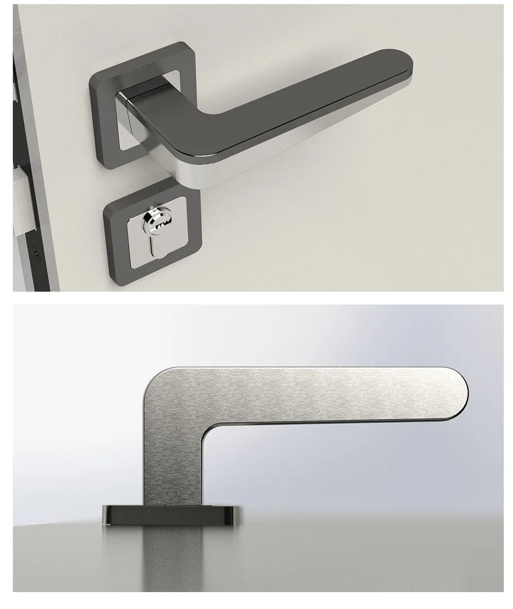GSM Factory Price Simple Door Lock Modern Style Minimalist Metal Zinc Alloy Door Handle Luxury
