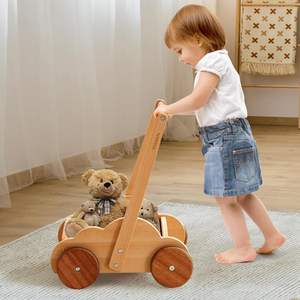 Andador de bebé de madera natural Beright ODM OEM, juguete de empuje, juguetes educativos para caminar para niños pequeños, juguetes de tracción y andadores, no bloques de construcción - Product Image 5