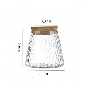 Terrarium en verre Art Déco vibrant et énergique pour bureau, vente en gros, petits vases en verre transparents pour plantes hydroponiques avec couvercle en liège pour la maison - Product Image 6
