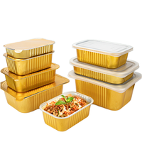 Barquettes rectangulaires en aluminium lisse, jetables, écologiques, en PP de qualité alimentaire, pour la restauration hôtelière