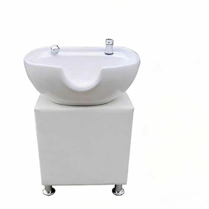 Bac à shampoing mobile en céramique moderne pour salon de coiffure et salle de bain de salon de beauté, mobilier de salon multifonctionnel - Product Image 3