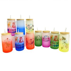 Verre à bière en forme de canette de 16 oz, gobelet en verre changeant de couleur pour sublimation et impression par transfert thermique - Product Image 1
