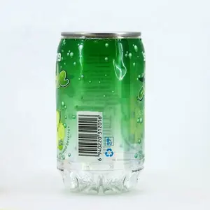 Soda Beverage Plastic Can Soft Drink Transparent Coffee Can With Easy Open Lid