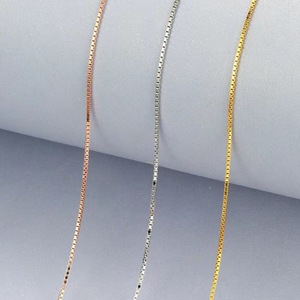Collier chaîne maille forçat 925 plaqué or pour femme, style étudiant, polyvalent, avec extension et pendentif, chaîne simple, bijou fantaisie - Product Image 1