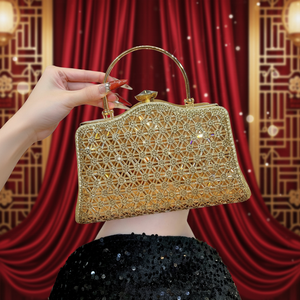 Nouvelles pochettes de soirée scintillantes <span class=keywords><strong>en</strong></span> strass, sac à main <span class=keywords><strong>en</strong></span> cristal perlé doré, pochette à chaîne détachable, sac de luxe orné de diamants pour soirée romantique - Product Image 1