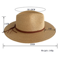 Chapeau Panama en paille à bord plat unisexe, avec logo personnalisé rayé tendance, accessoire en dentelle pour le quotidien, les loisirs, les voyages, les fêtes et les activités en plein air