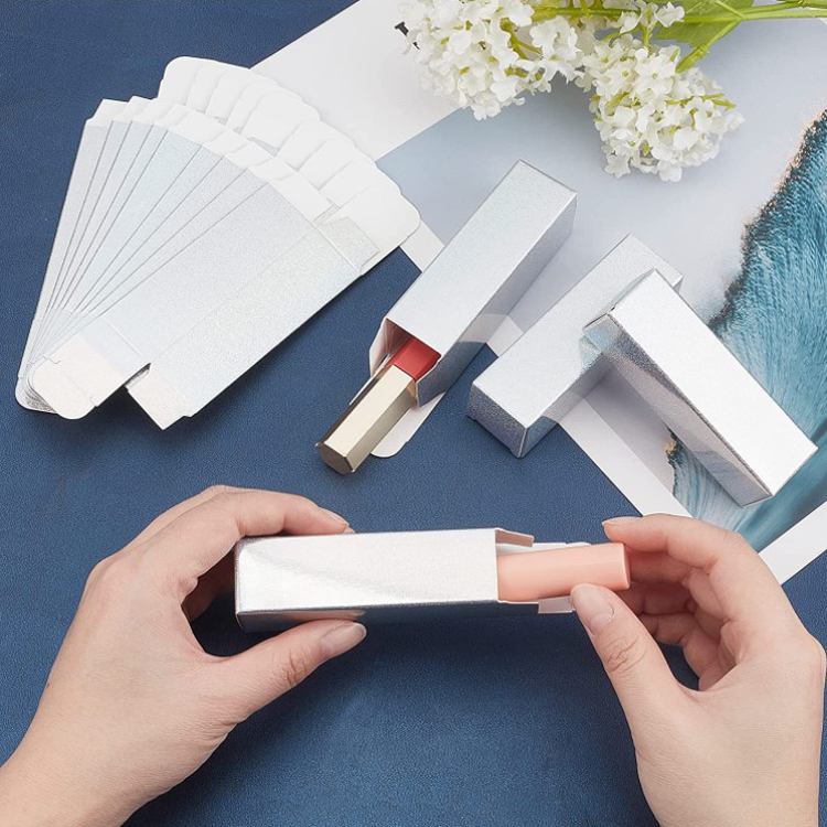 Silver White Empty Lip Gloss Boxes Rectangle Lipstick Perfume Essential Oil Spray Bottle Packaging Boxes