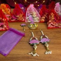 Diwali decoración pared y puerta colgante Festival regreso regalo decoración del hogar boda fiesta favores indio hecho a mano Lotus Shubh Labh par