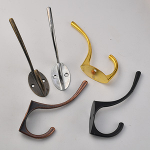 Double <b>Hook</b> Zinc Alloy Antique Bronze Silver Gold Black Coat <b>Hook</b> For Living Room Door Wall Mounting - Product Image 2