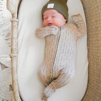 OEM ODM infantile imprimé pyjamas logo personnalisé nouveau-né O cou barboteuse bambou dormeur bébé vêtements décontractés